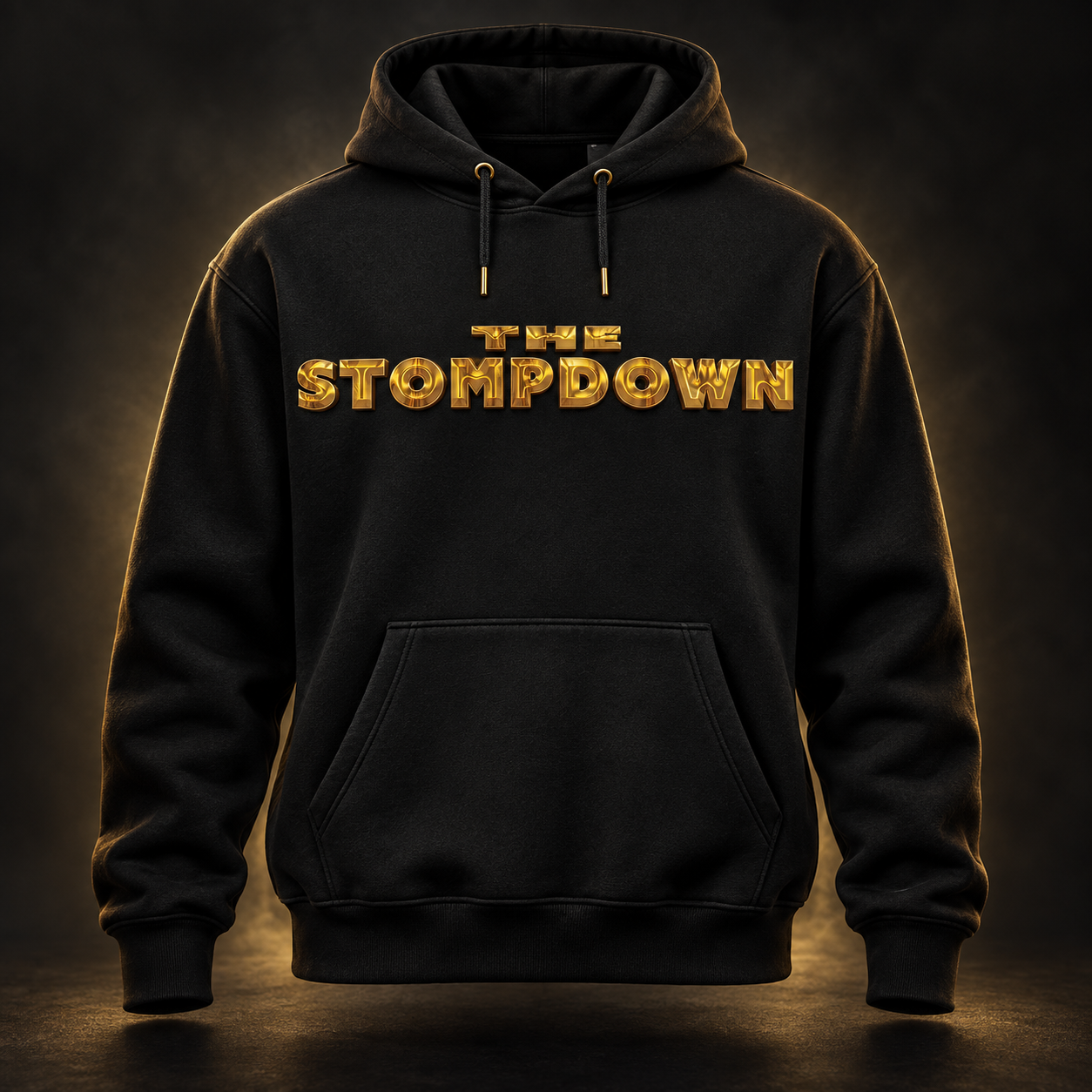 Black Stompdown Signature Hoodie with a metallic-gold logo