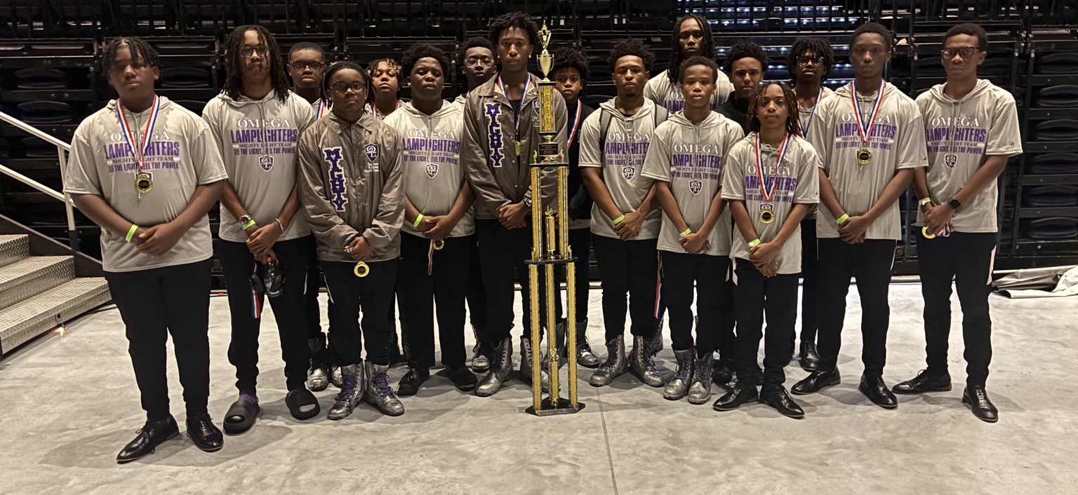 Championship group with medals and trophies